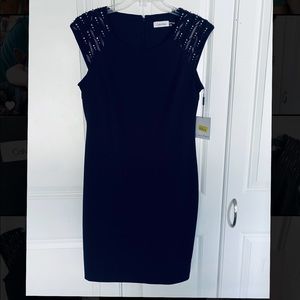 NWT Calvin Klein Beaded Cocktail Dress, Size 8